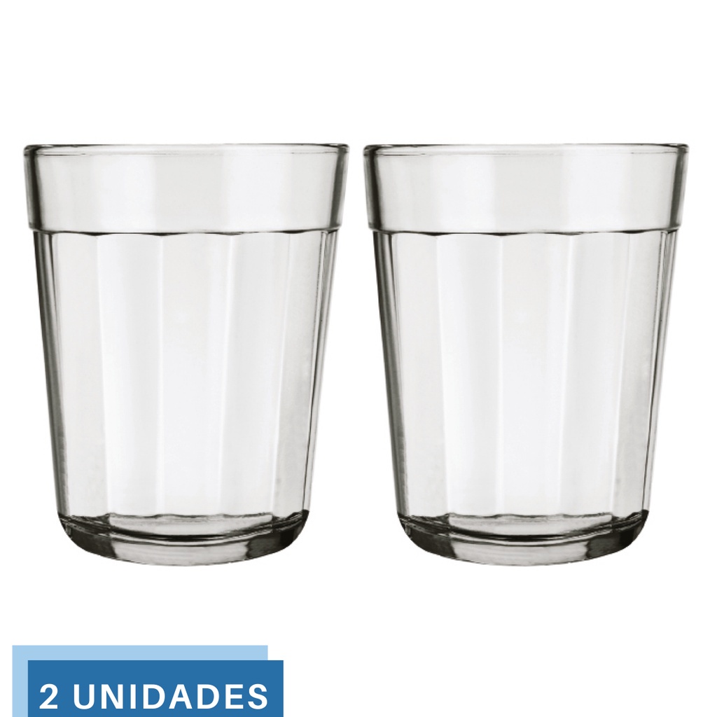 2 Mini Copos Americano Shot Cachaça 45ml Vidro Dose Nadir