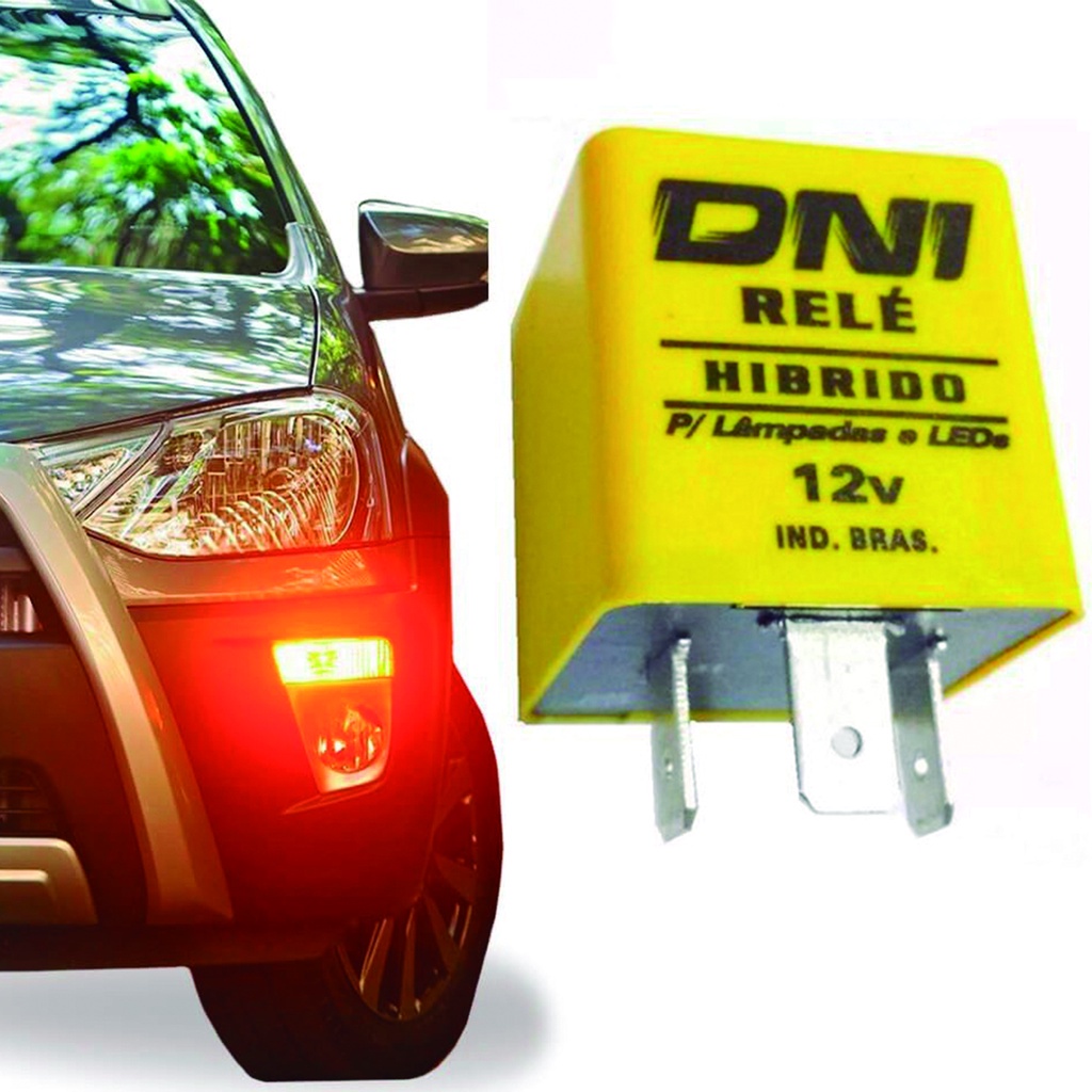 Rele de Pisca Pisca Lento Led Hibrido Universal 3 Pino Terminais 12v Seta Carro Caminhão Gm 20w