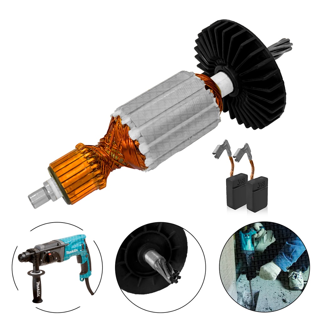 Induzido + Carvão P/ Martelo Perfurador Hr2470 - 220v em Oferta na Shopee