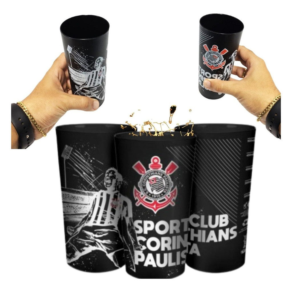 Copo de Plástico Corinthians 500ml Selo Oficial Timão  Pra Vender dia de jogo Estadio