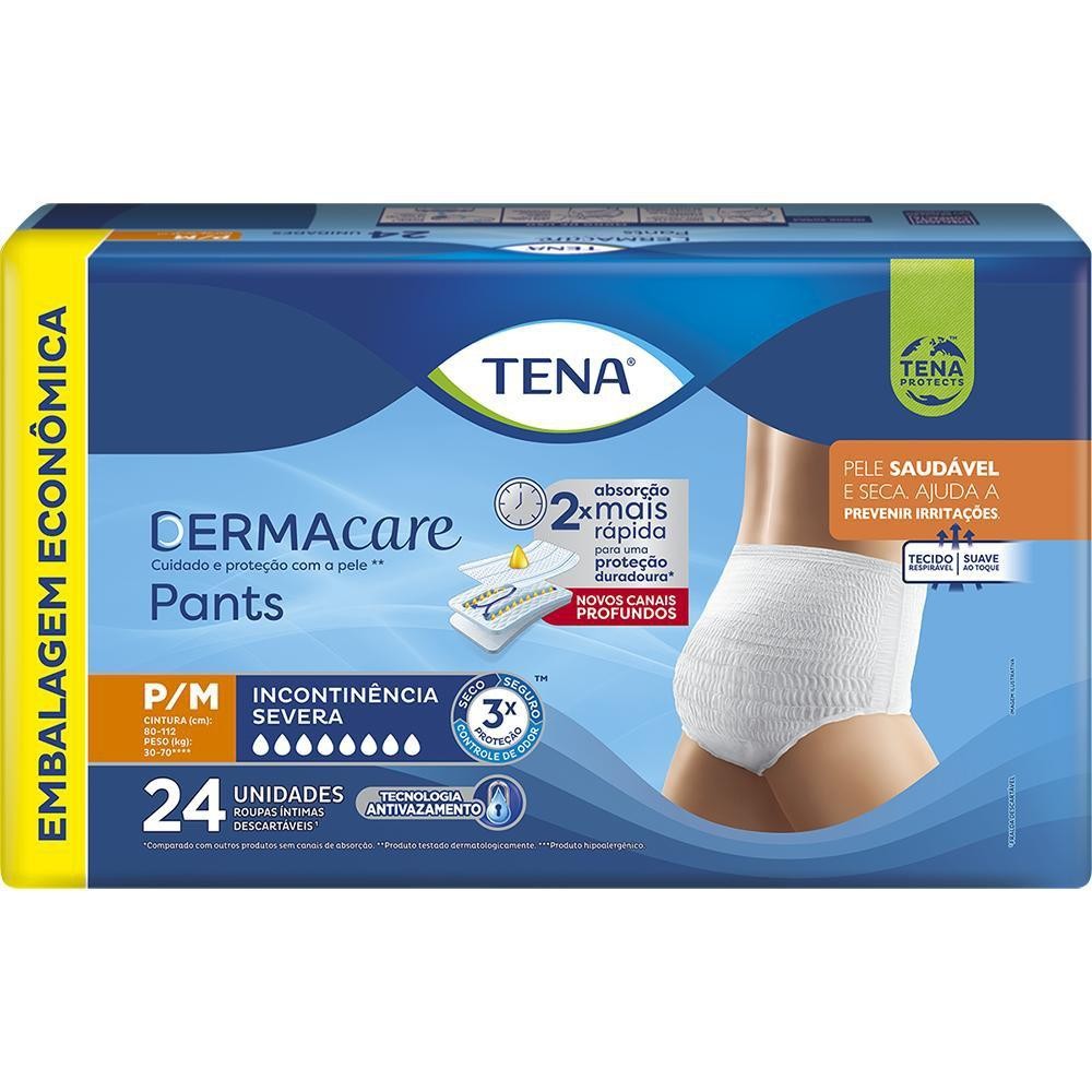 Roupa Íntima Tena Pants Dermacare P/M 24 unidades em Oferta na Shopee