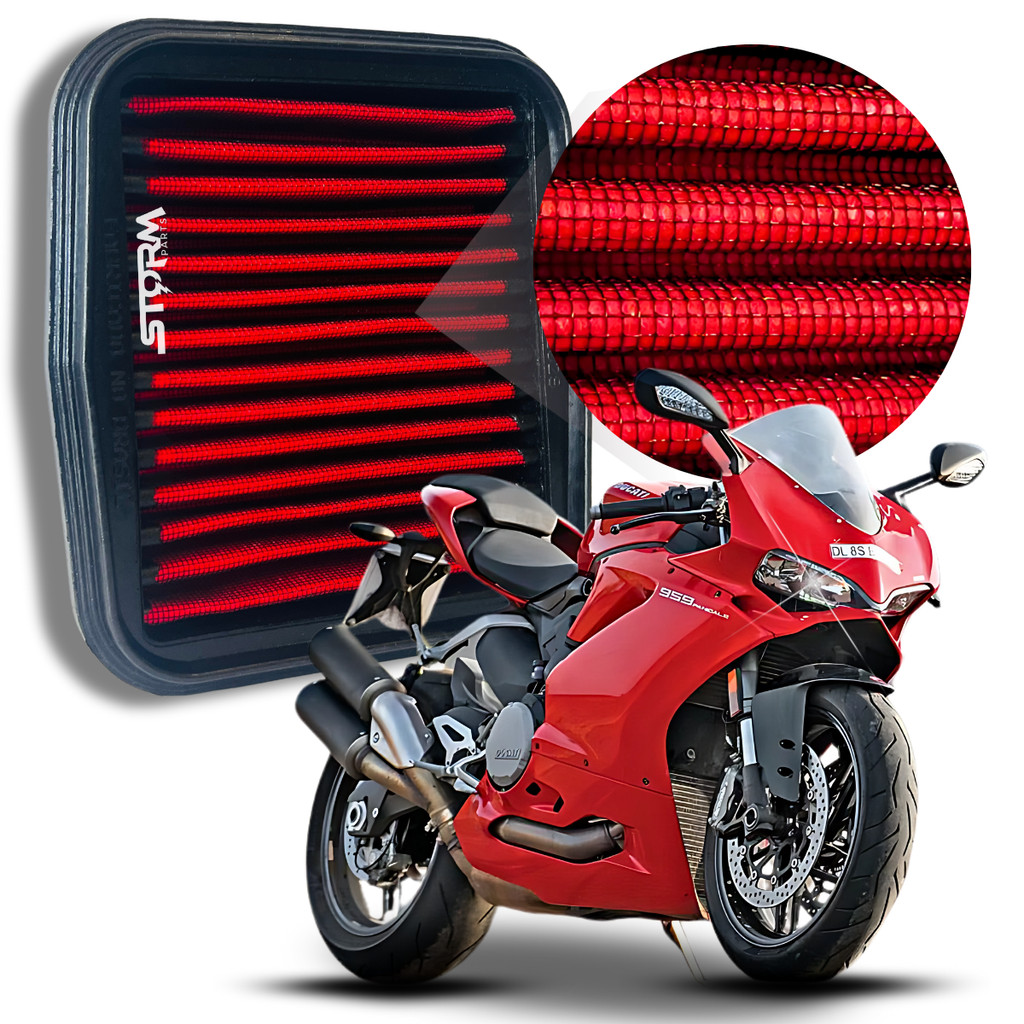 Filtro de Ar Esportivo Moto Ducati Panigale 959 CC ano 2017 a 2019 Potencia Lavavel Reutilizável
