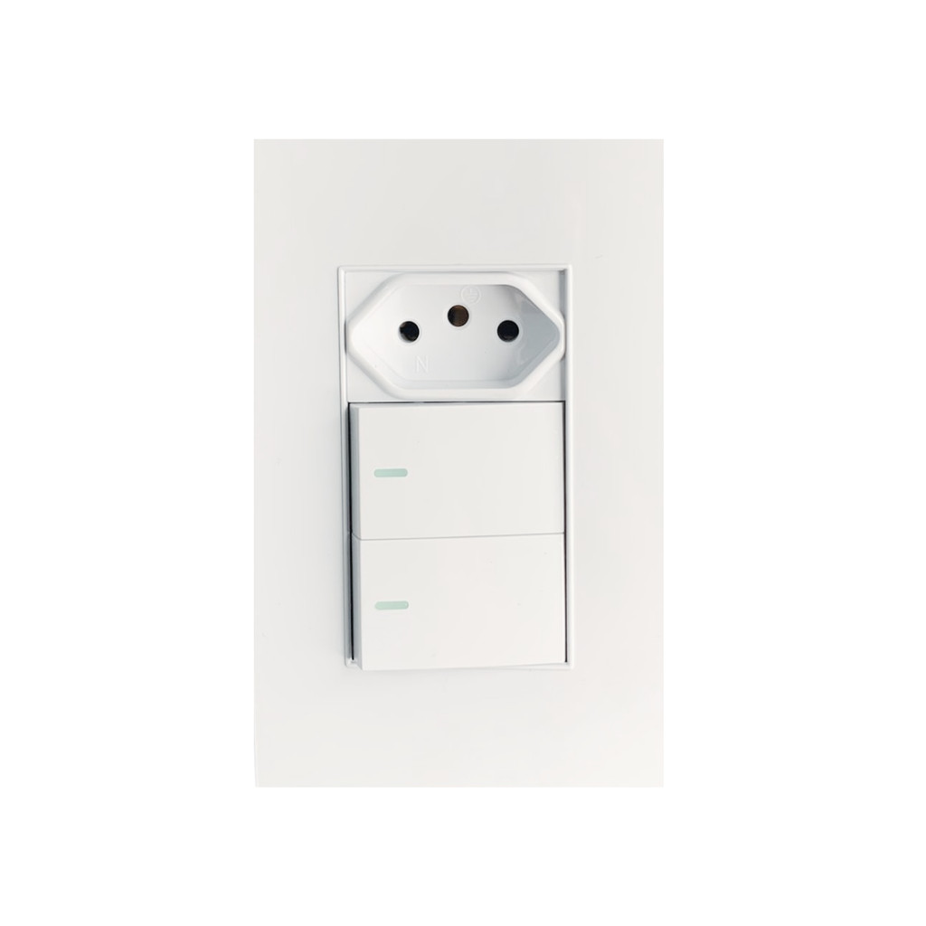 Tomada De Parede Dupla Entrada USB Bivolt Branca Multi Carregamento Tecnologia Interruptor