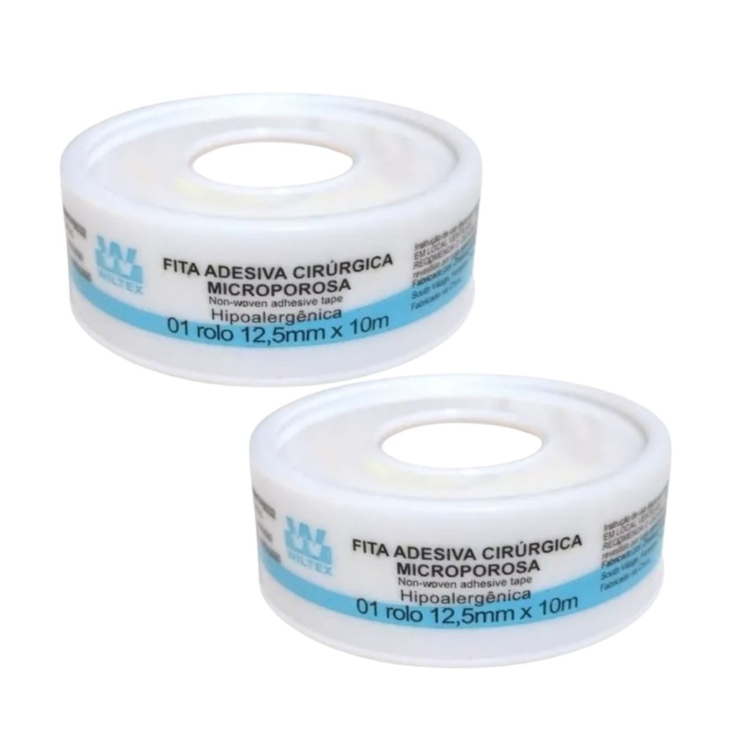 Kit 2 Fita Microporosa Branca 12,5cm X 10m - Wiltex em Oferta na Shopee
