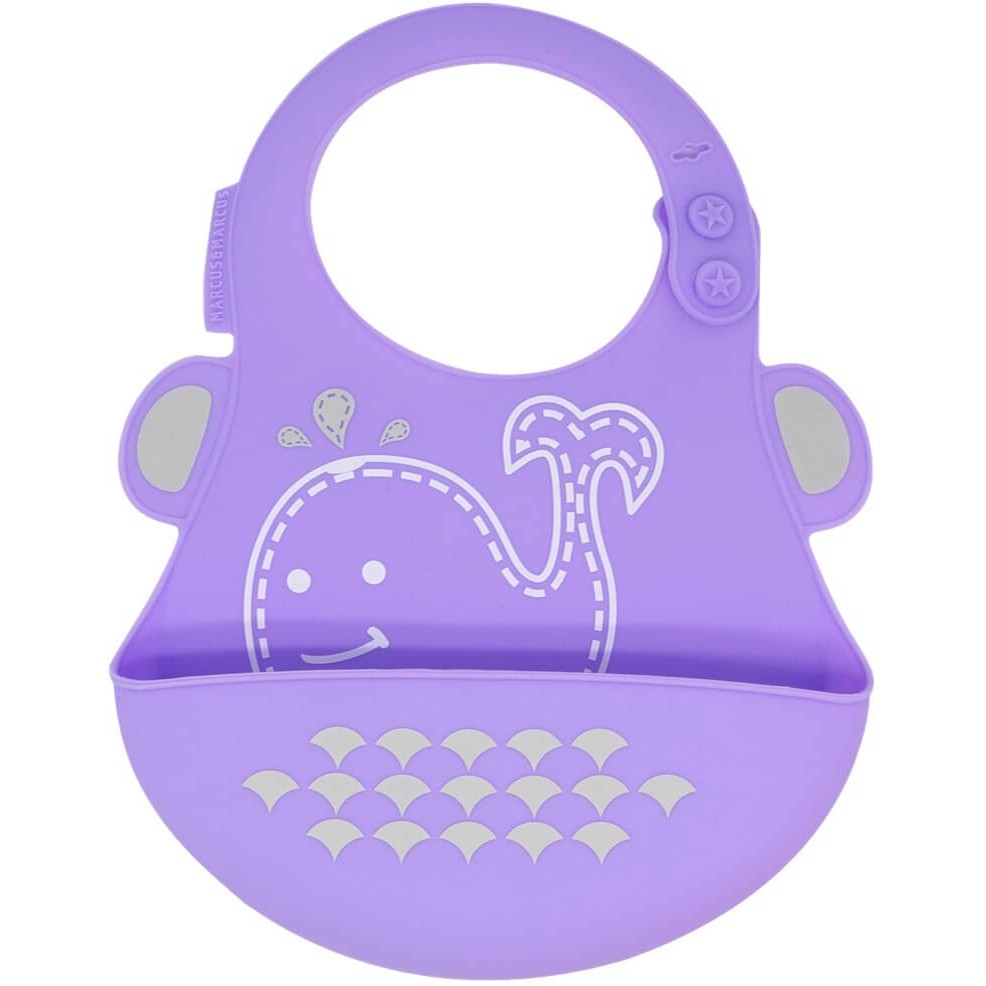 Babador em Silicone Baleia Lilás - Marcus & Marcus