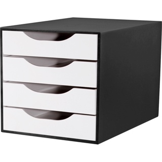 Caixa Arquivo Gaveteiro Organizador Escritório Módulo Easy Box MDF 4 Gavetas Documentos A5 A4 Ofício em Oferta na Shopee
