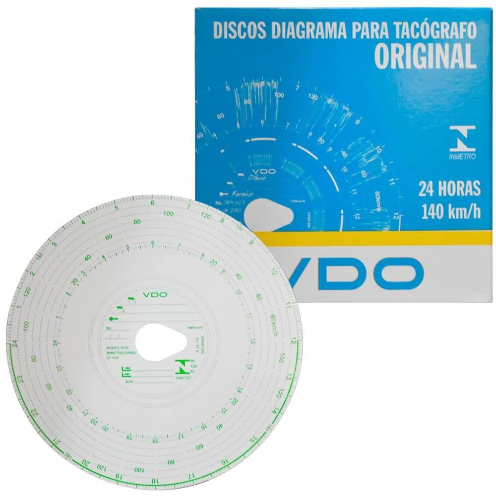 Disco Diagrama Tacógrafo Diário 140 Km 24 H 100 Unidades Vdo - Spare Parts and Accessories for Vehicles