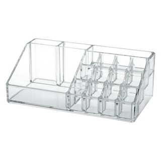 Porta Maquiagem Organizador de Make em Poliestireno 22,5 x 12 cm 16 Divisórias Cosmético Bijuteria Batom Base Pincel Lápis Otimizador Necesarie