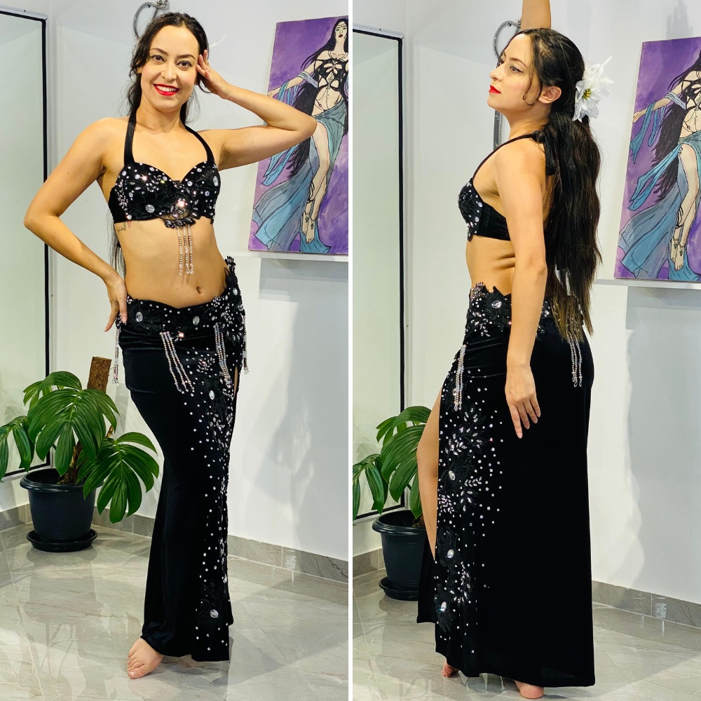 [Liquidação] Dança do Ventre Traje  Bordado Completo -  Pronta Entrega - TPCL-603