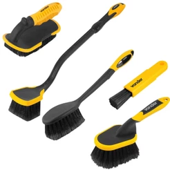 Kit Estetica Automotiva Escovas Limpar Lavar Carro Pneus Rodas Carpete Vonder