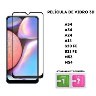 Película de Vidro 3D Samsung Galaxy A14 A24 A34 A54 S20 FE S21 FE M53 M5 em Oferta na Shopee
