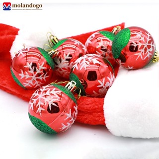 MOLANDOGO 6Pcs 6cm Bolas De Natal Decoração Árvore X Ornamentos Bola Glitter Pingente De Ano Novo Suprimentos E1Z3