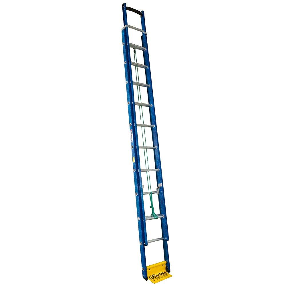 Escada Extensível Premium 19 Degraus Tipo D em Alumínio e Fibra de Vidro Suporta 120kg - WBERTOLO - Home & Living