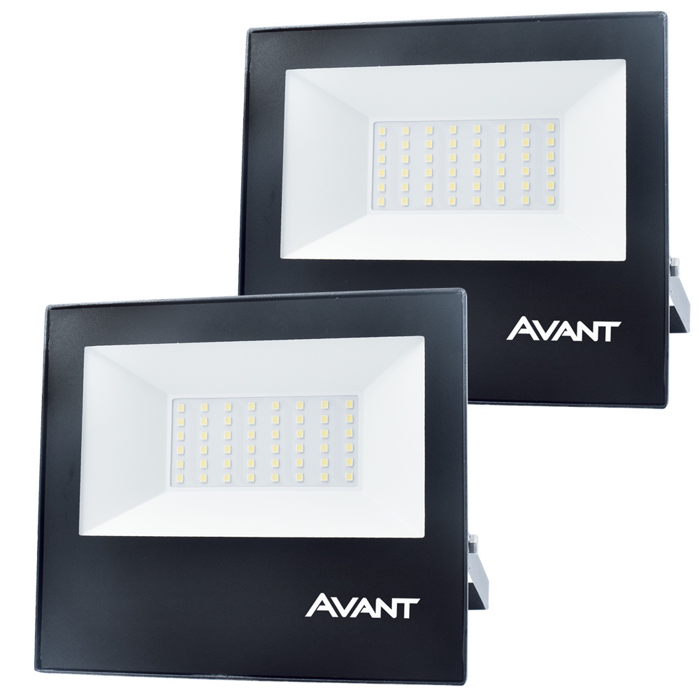 2 Refletor Slim 50W Branco Frio 6500K Bivolt Prova dÁgua - Home & Living