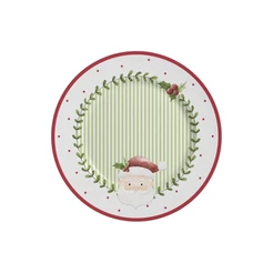 Conjunto com 6 Pratos de Sobremesa Ludic Natal Ø21cm Cerâmica Alleanza