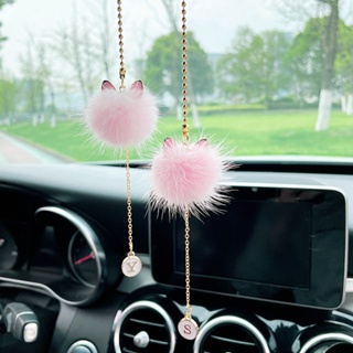 Acessórios De Pendurar Espelho Retrovisor Para Mulheres , Bola De Pelúcia Branca/Rosa Carros , Ornamento Da Sorte Pendant (Cat) em Oferta na Shopee