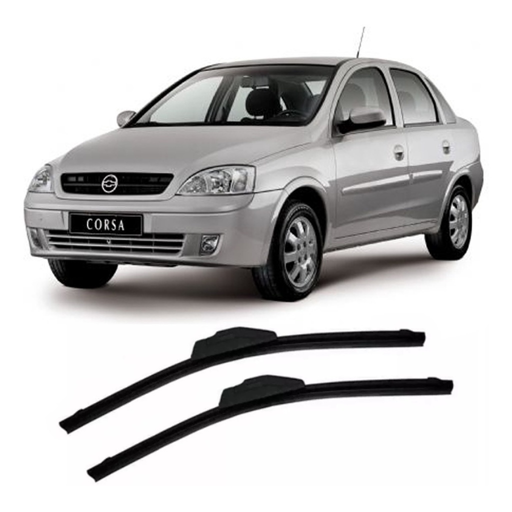 KIT PAR Palheta Limpador Parabrisa Silicone  PRONTA ENTREGA Corsa 2001 À 2010 em Oferta na Shopee