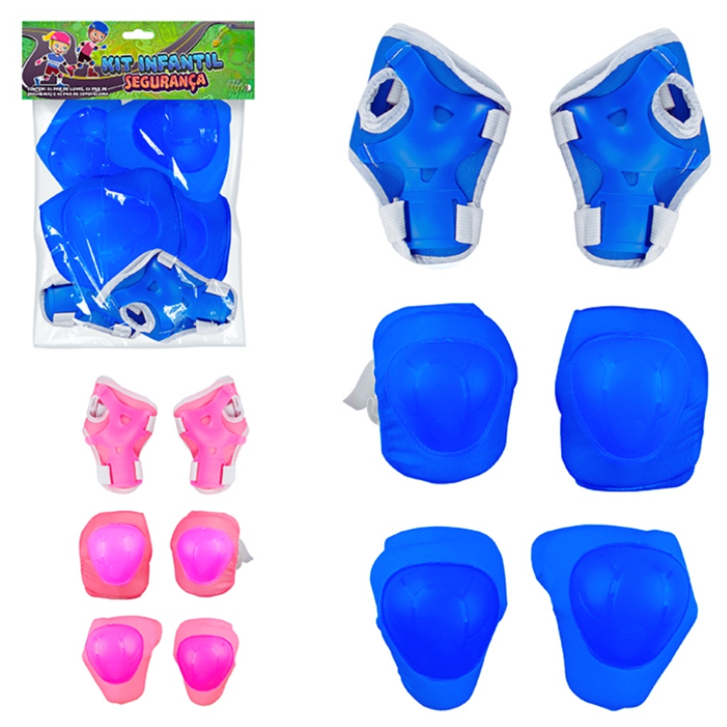 Equipamento Infantil de Proteção Conforto e Segurança Kit Infantil para Skate e Patins
