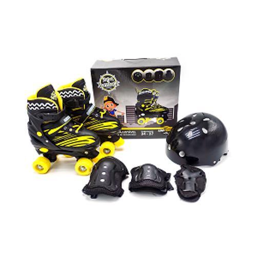 Patins Infantil Quad Ajustavel Kit 4 Rodas Unitoys - Preto 3