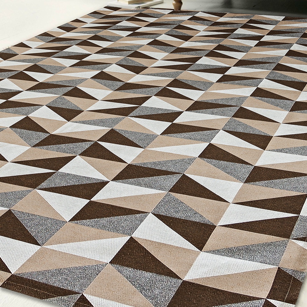 Tapete Jacquard 3,00 m x 2,00 m Antiderrapante Geométrico Sala Escritório Quarto