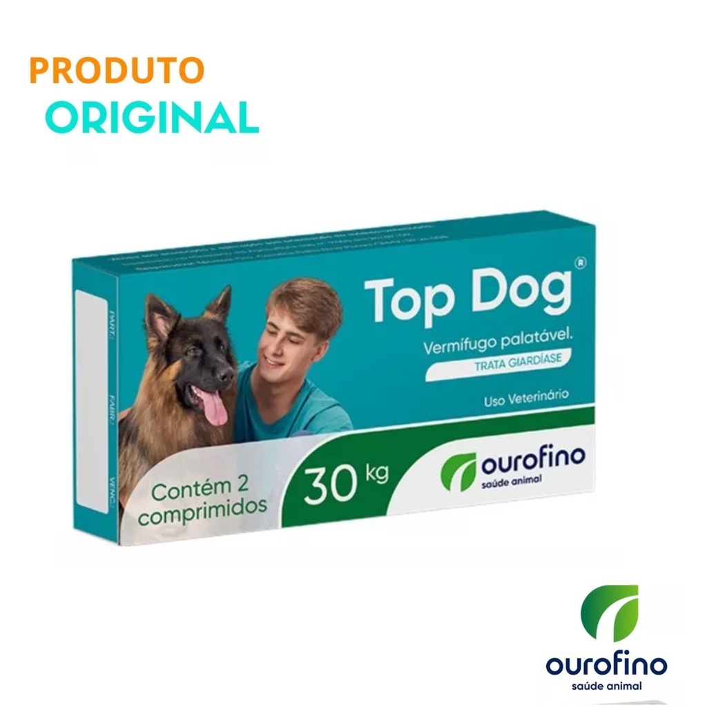 Vermifugo Ourofino Top Dog para Cães de até 30 Kg