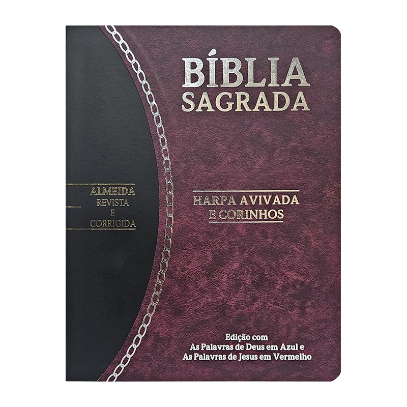 Bíblia Sagrada Slim Grande | RC | Letra normal | Harpa Avivada e Corinhos | Vinho e Preto - Books & Magazines