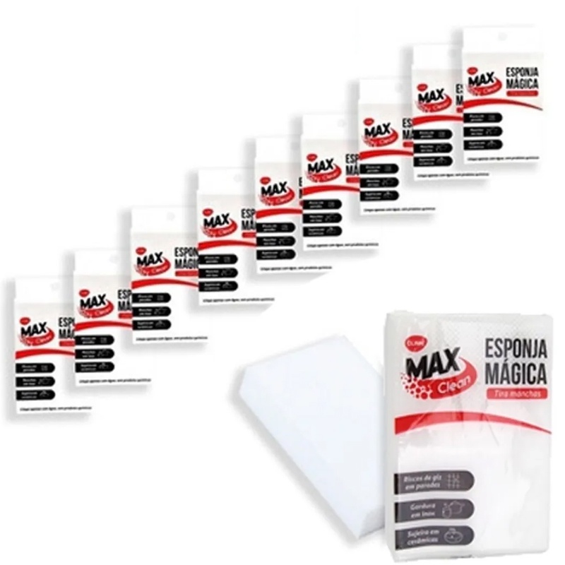 Kit 10 Esponja Magica Bucha Melamina Buchinha Tira Manchas Sujeiras Limpa Carro