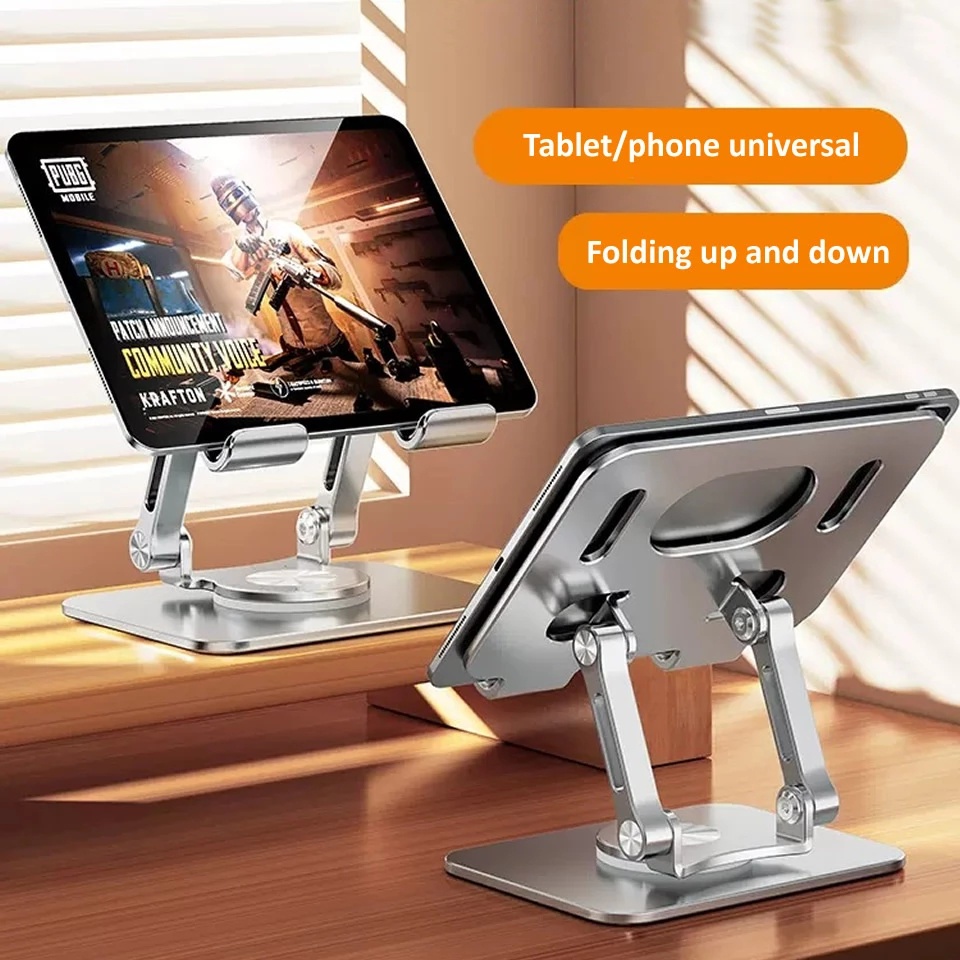 Suporte Tablet Mesa Alumínio 360 ° Rotação Suporte Dobrável Ajustável Multiangular Para Tablet iPad