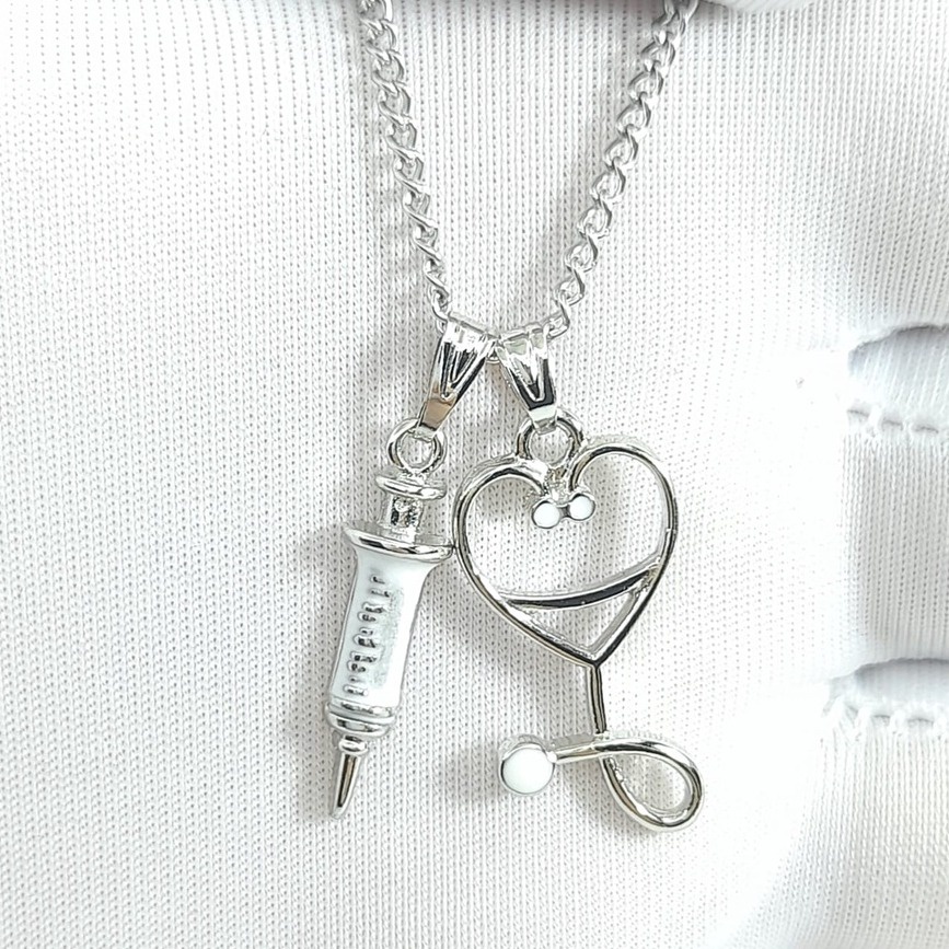 Colar Seringa E Estetoscópio Aço Inox A pronto Envio em Oferta na Shopee