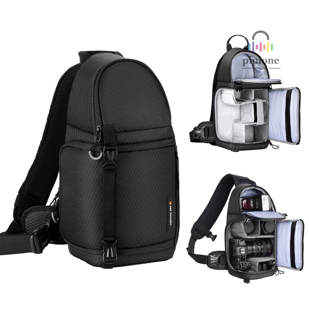 K & F CONCEPT Bolsa Para Câmera Sling Bag À Prova De Choque Com Capacidade De 10L DSLR/SLR/Mirrorless Divisores Removíveis Came-1222