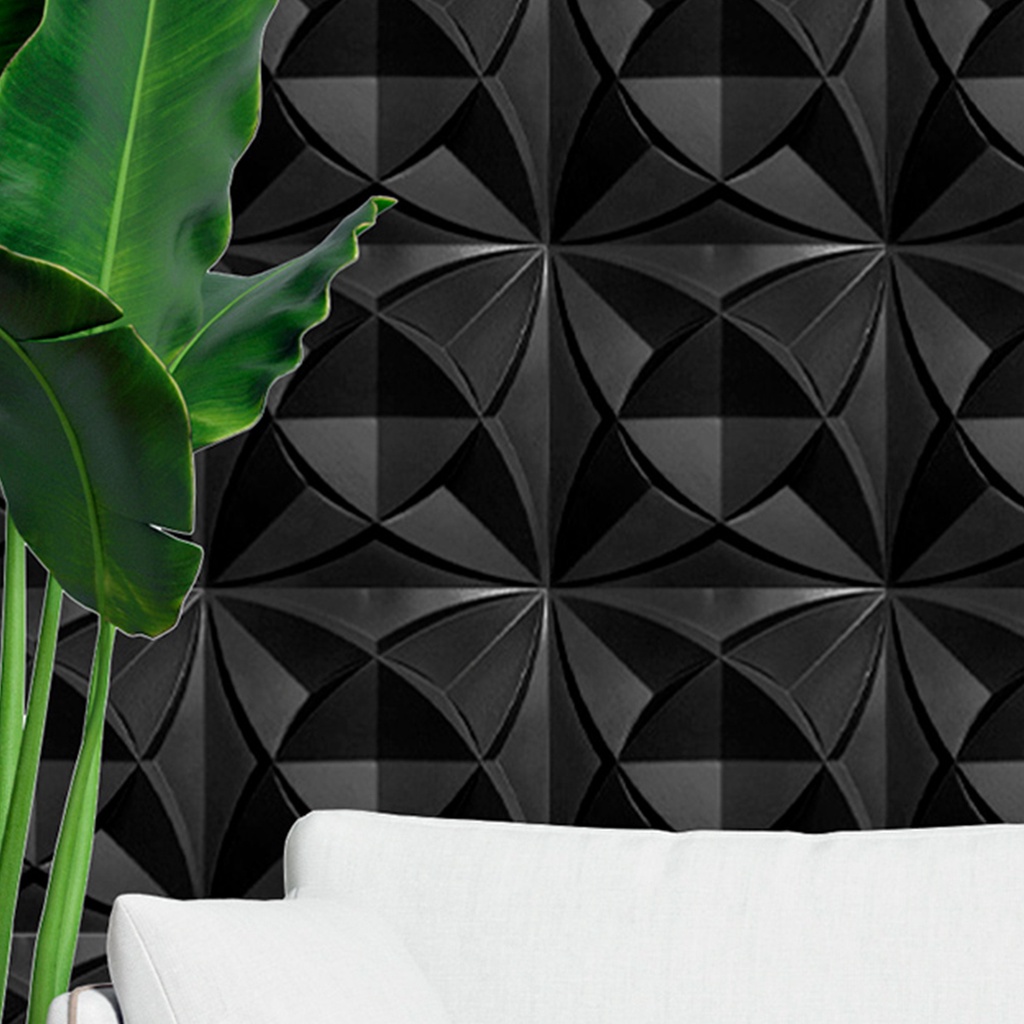 50 Placas PVC 3d Revestimento de Parede Decorativa Dakar Alto relevo Preto Quarto Sala 25cm x 25cm em Oferta na Shopee