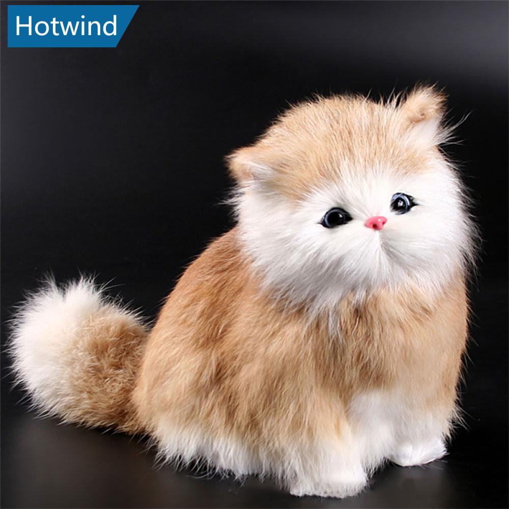 HW Simulação Mini Brinquedos De Pelúcia De Gato Bonitos Com Som Para Crianças Aniversário Imitação Criativa Ornamentos Festa De Decoração C2O2