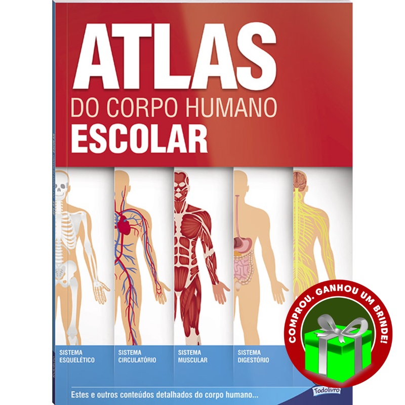 Livro Atlas do Corpo Humano SBN Crianças Filhos Infantil Desenho História Brincar Pintar
