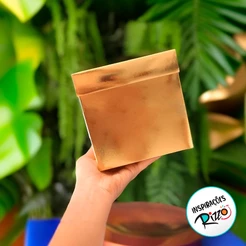 Caixa Cubo Para Presente Metalizada com Textura Dourado 8x8x8cm - 10 unidades - ASSK - Rizzo