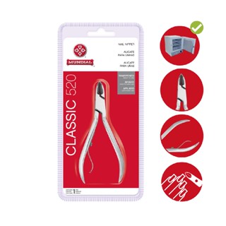 Alicate Unha Mao Pe Curvo Aco Carbono 520-C Classic Mundial