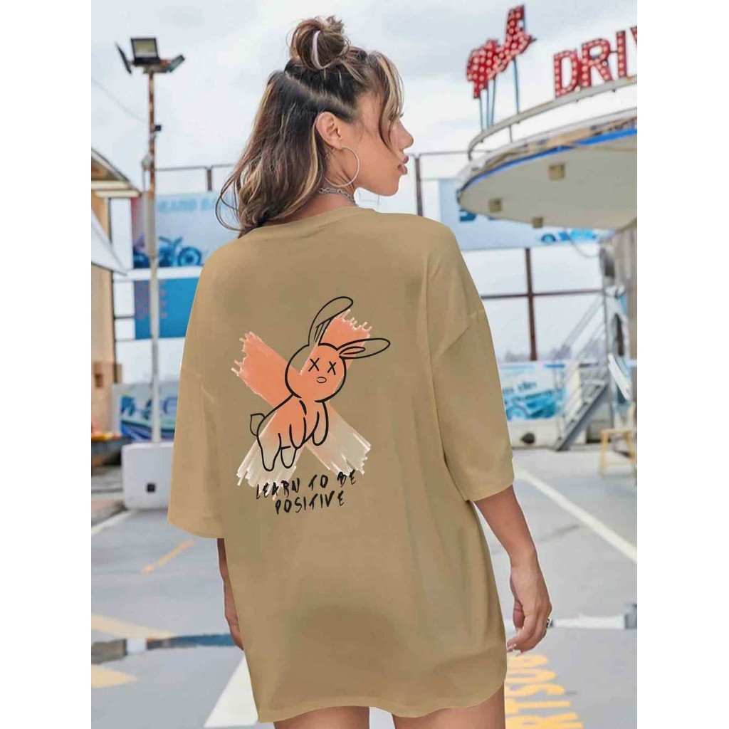 Camiseta Oversized Ilustrada Coelho Estilosa Estética Camisa Life Style Camisa Moderna