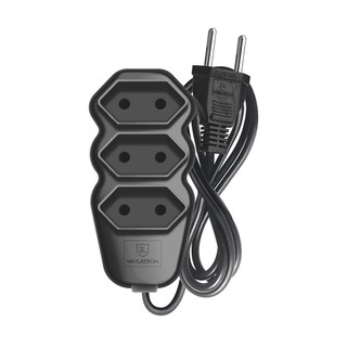 Extensão Pratik Fio Paralelo 2x0,75mm - 3 Tomadas Preto 1,5m em Oferta na Shopee