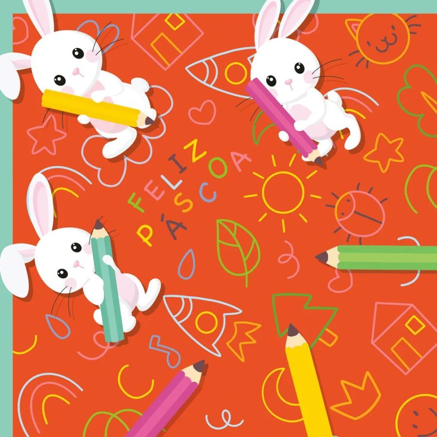 Saco Express 24x24cm para Ovos de 100g a 150g - Lapis cor Laranja - 5 unidades - Cromus - Rizzo