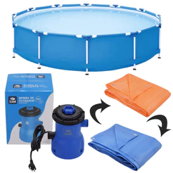 Kit Piscina Estruturada PVC 5000 Litros + Lona + Bomba Filtragem Escolha Voltagem