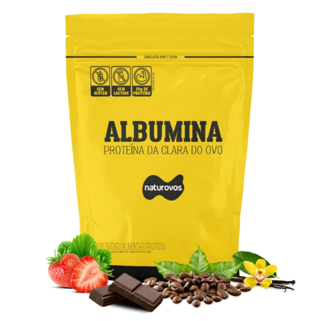 Albumina Refil 1kg Naturovos Sabor Natural - Health