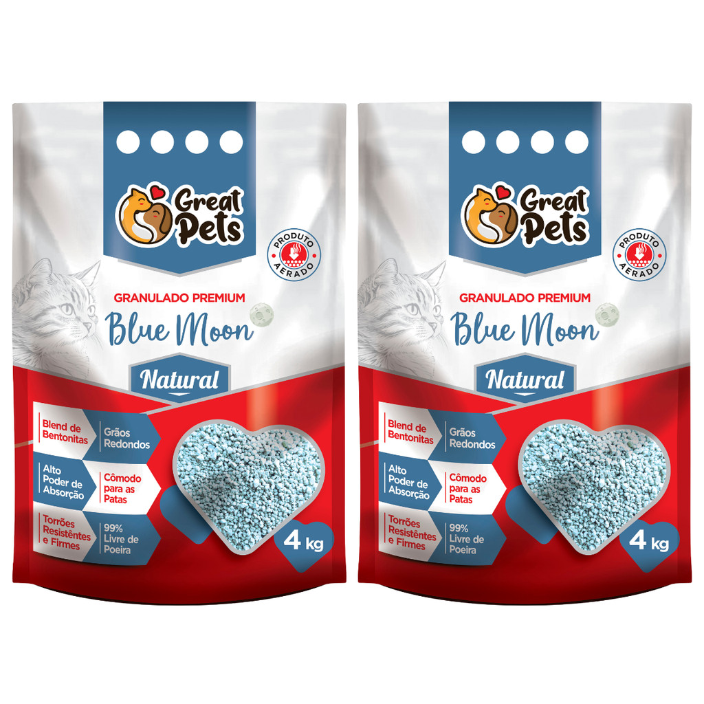 Kit 2 Granulado Higiênico Atacado Para Gato Blue Moon Natural Econômico 8kg em Oferta na Shopee