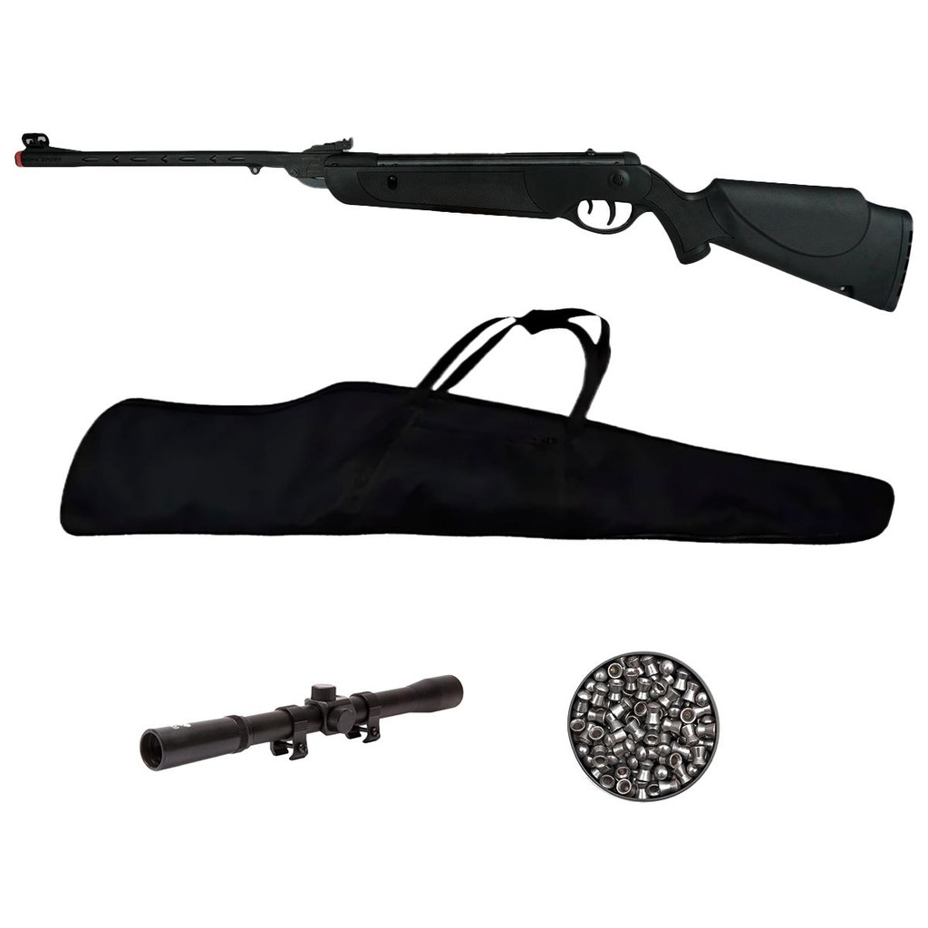 Carabina de Pressão Dione Sport 5.5mm Nitro Piston 55kg - Rossi + Capa + Luneta 4x20 + Chumbo em Oferta na Shopee