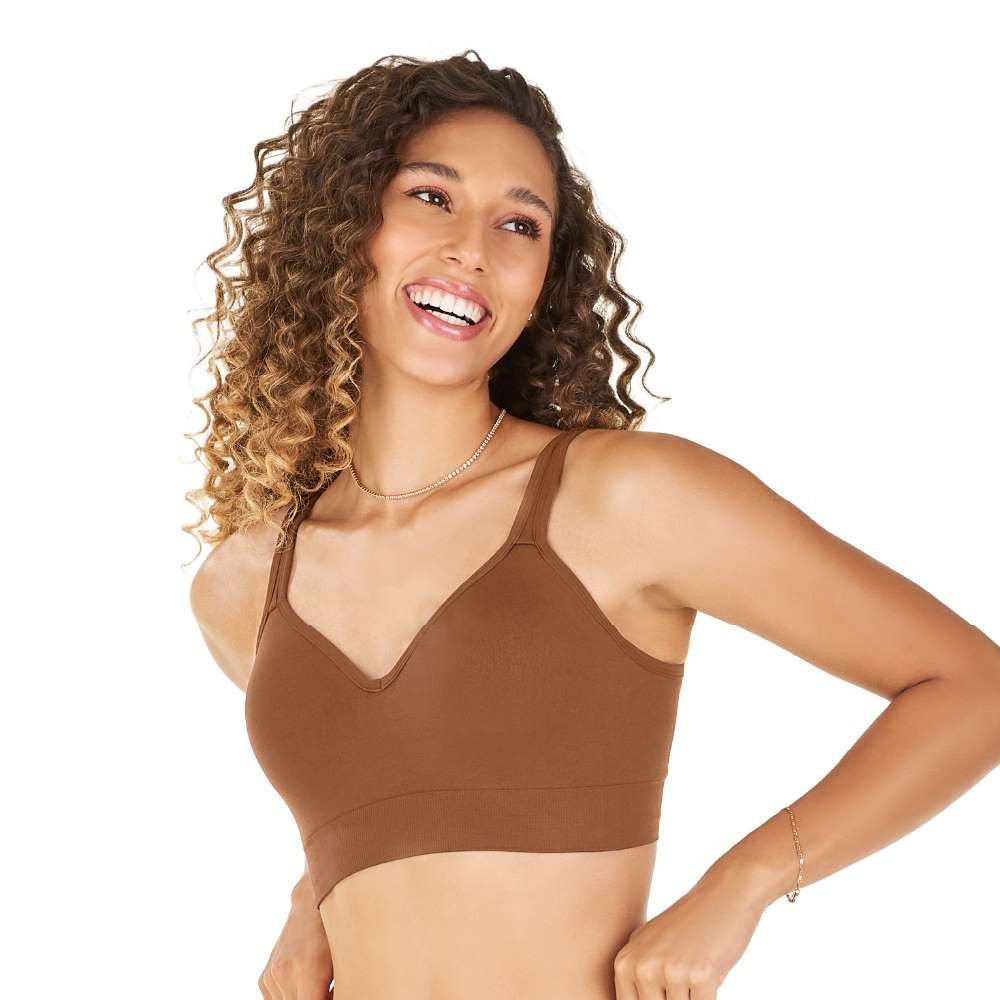 Imagem Sutiã Comfort Duplo Alças Largas Reguláveis com Bojo sem Costura Avelã Zee Rucci