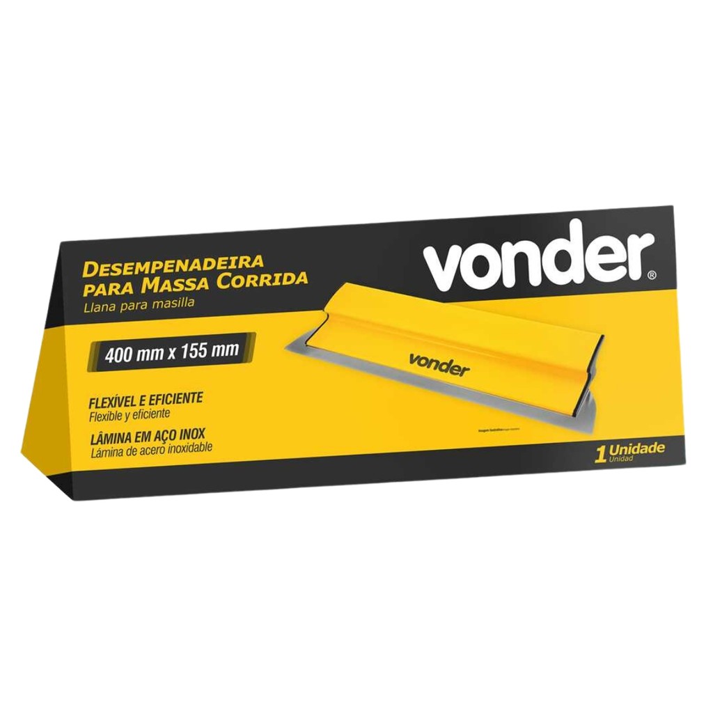 Desempenadeira 40cm Aço Inoxidável – Massa Corrida Alta Durabilidade