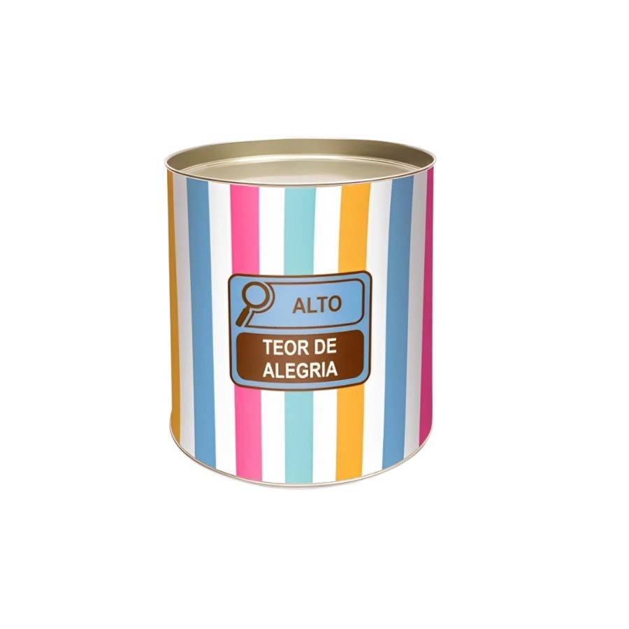 Lata Para Doces Rigida - Alto Teor de Alegria  - 1 unidade - Cromus - Rizzo em Oferta na Shopee