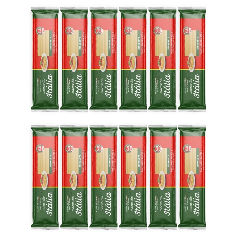 Macarrão Liane Italia Espaguete Sêmola 500g - 12 unidades em Oferta na Shopee