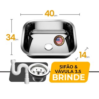 Cuba Pia Número 0 Cozinha Inox American Steel 40x34x14 em Oferta na Shopee