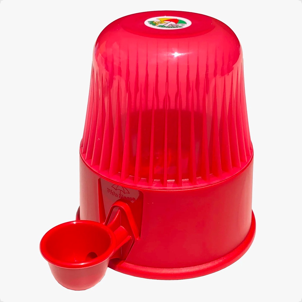 Bebedouro Vida Mansa Polipropileno PP Vermelho Transparente - 2 Litros
