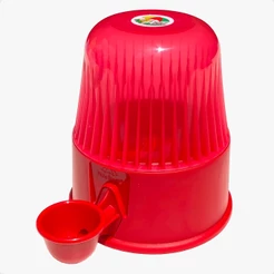 Bebedouro Vida Mansa Polipropileno PP Vermelho Transparente - 2 Litros