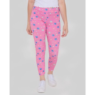 Calça Legging Juvenil Estrela Rosa Médio